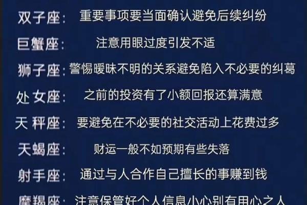 短视频不同星座明日运势